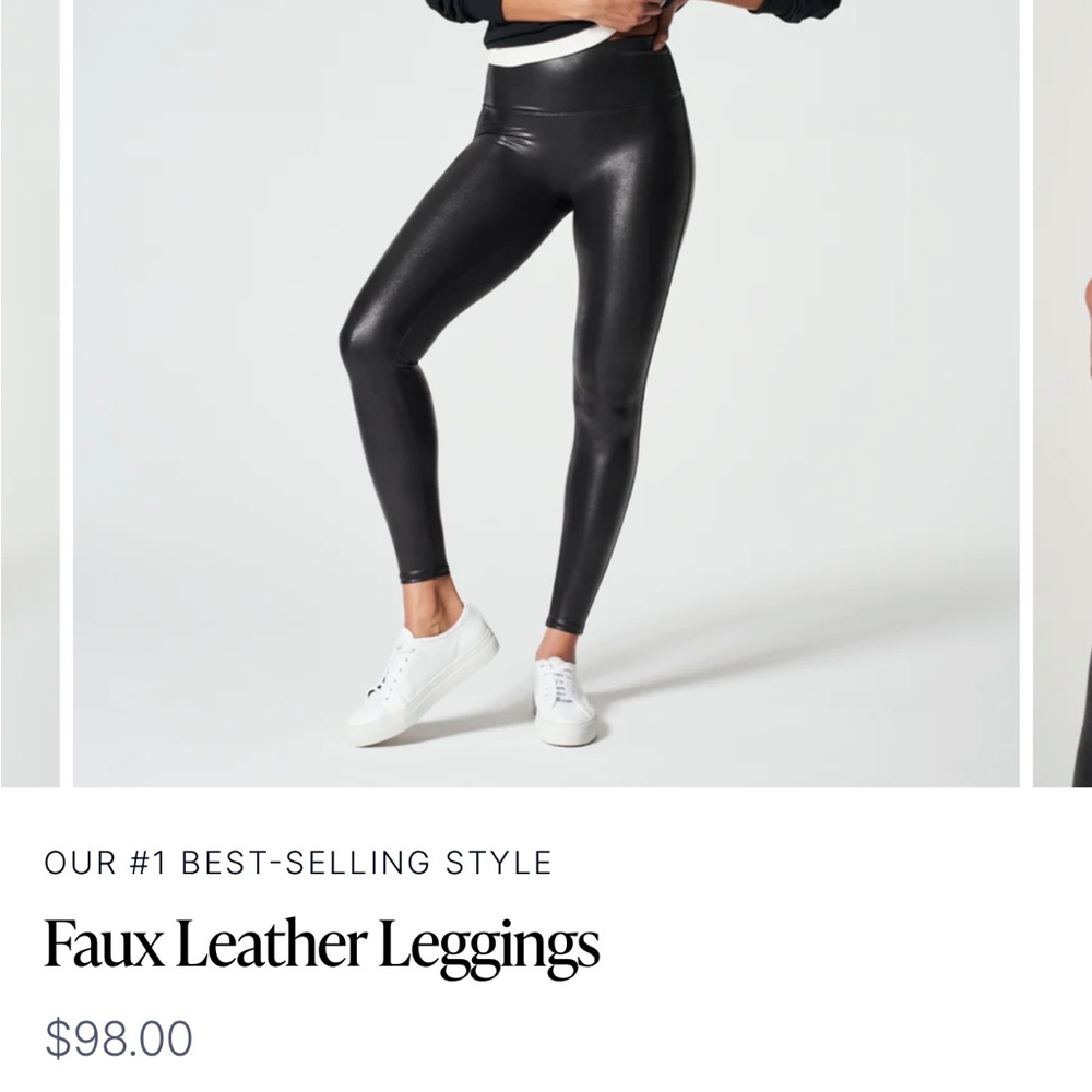 Spanx faux leather leggings medium 98$
